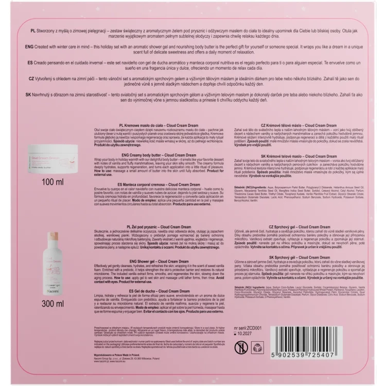 Nacomi - Zestaw Cloud Cream Dream