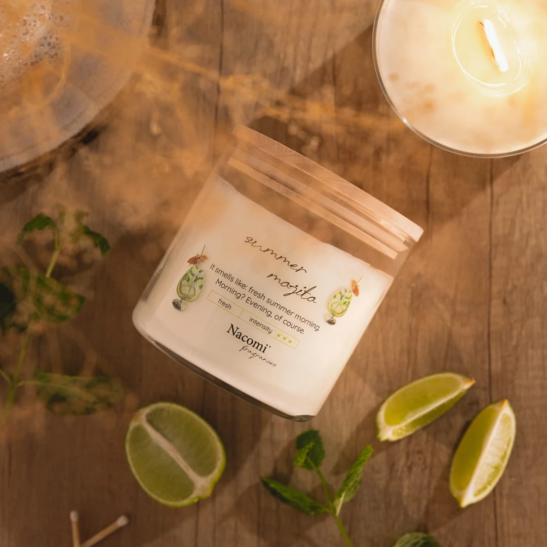 Świeca sojowa - Summer mojito 450g zapach mojito w szklanym słoiku