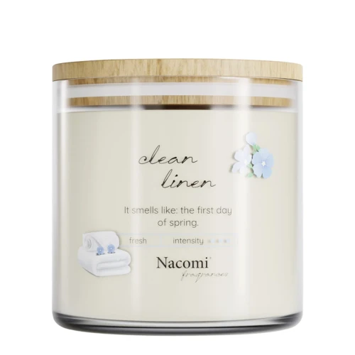 Świeca sojowa - Clean linen 450g przyjemny zapach świeżej pościeli