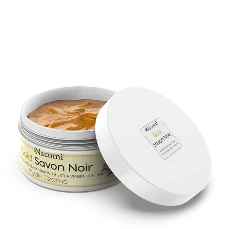 Savon noir gold – złote czarne mydło z oliwą z oliwek, 125g