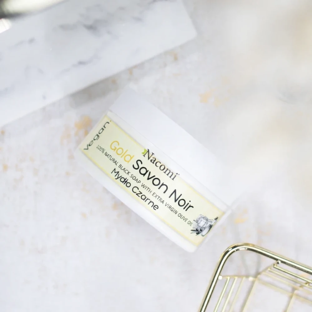 Savon noir gold – złote czarne mydło z oliwą z oliwek, 125g