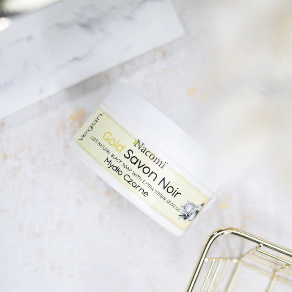 Savon noir gold – złote czarne mydło z oliwą z oliwek, 125g