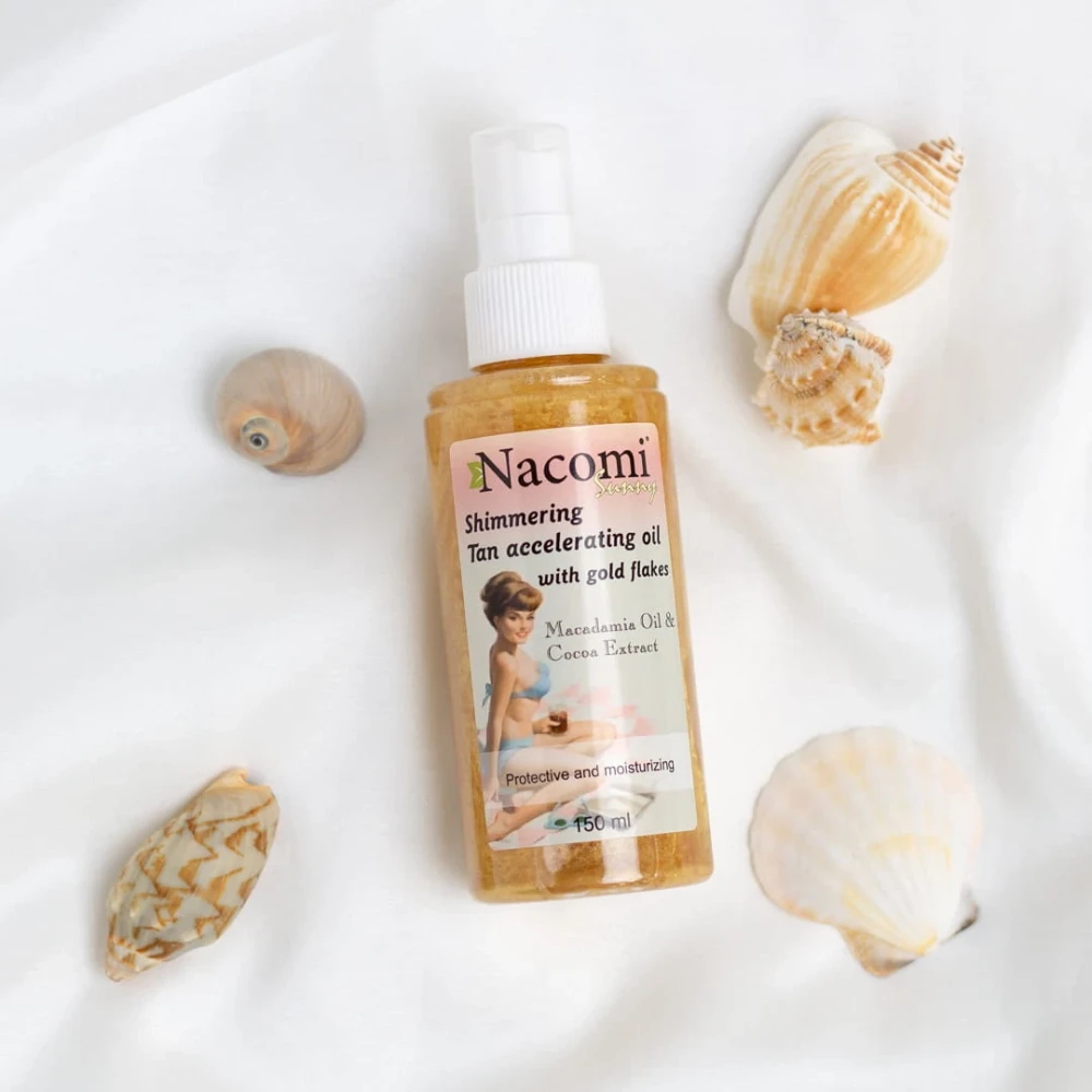 Olejek z drobinkami złota - przyspieszający opalanie