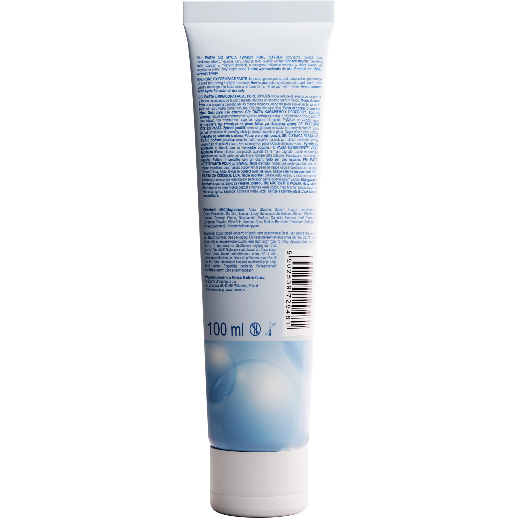 Nacomi - Pasta do mycia twarzy - Pore Oxygen 100ml-back.jpg