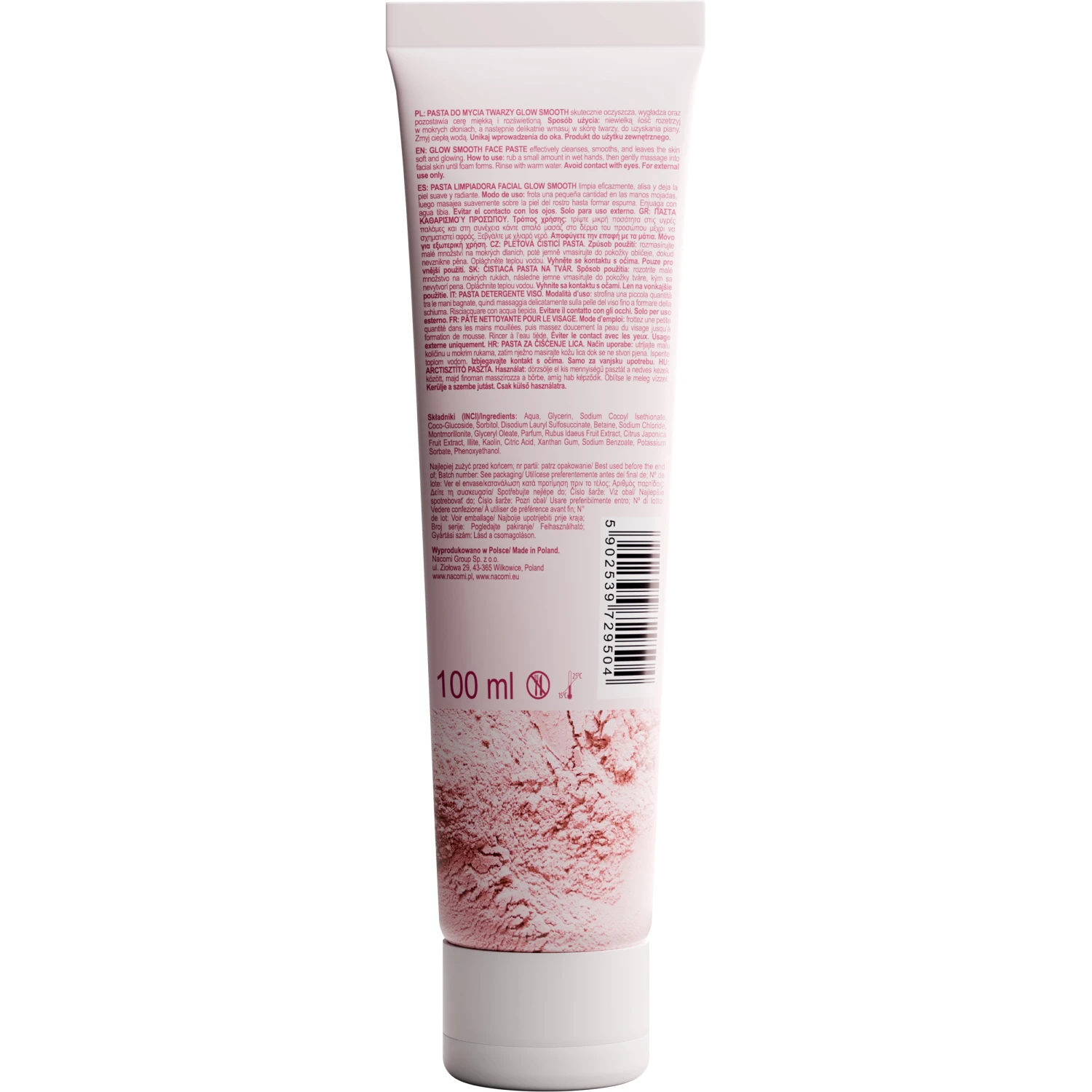 Nacomi - Pasta do mycia twarzy - Glow Smooth 100ml-back