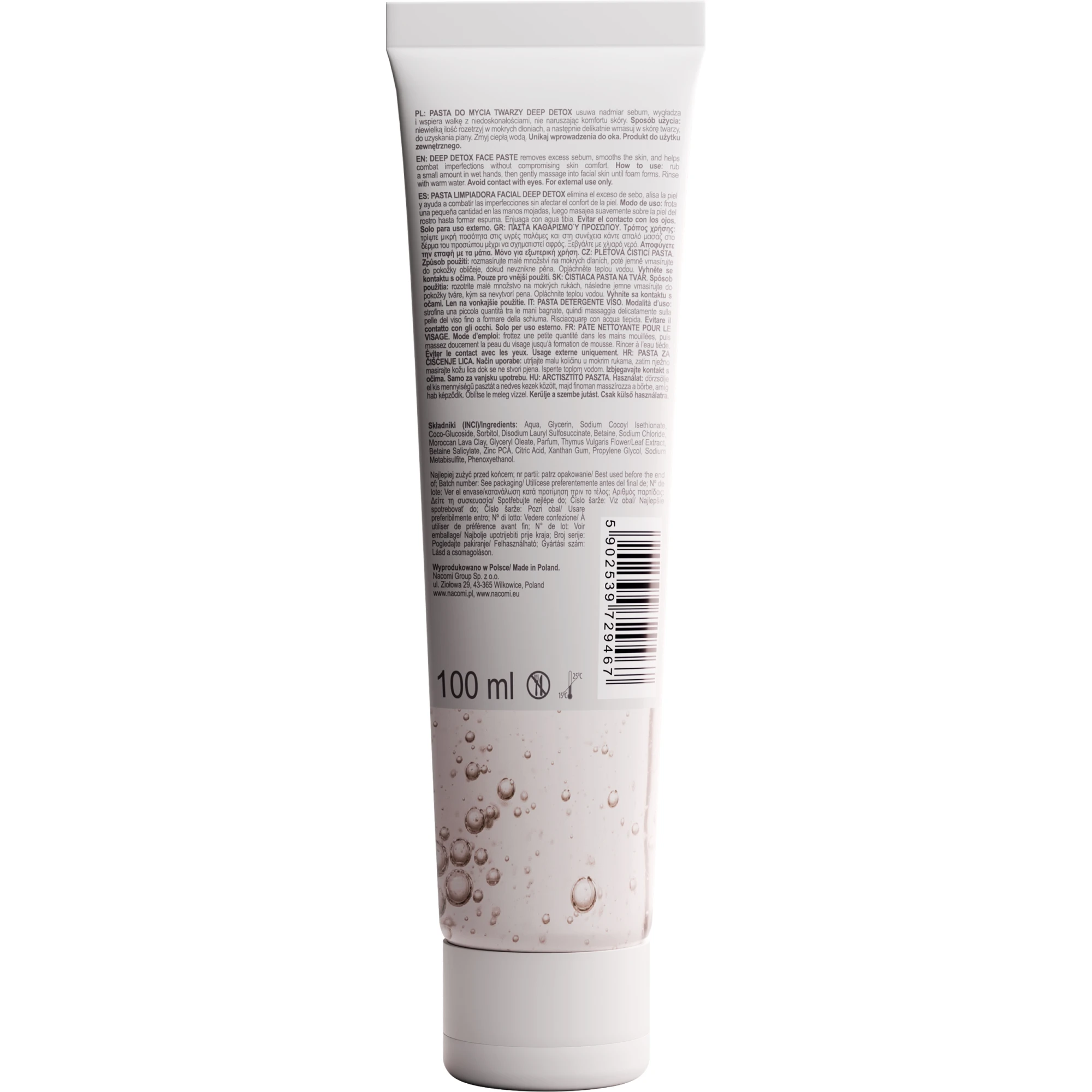 Nacomi - Pasta do mycia twarzy - Deep Detox 100ml back
